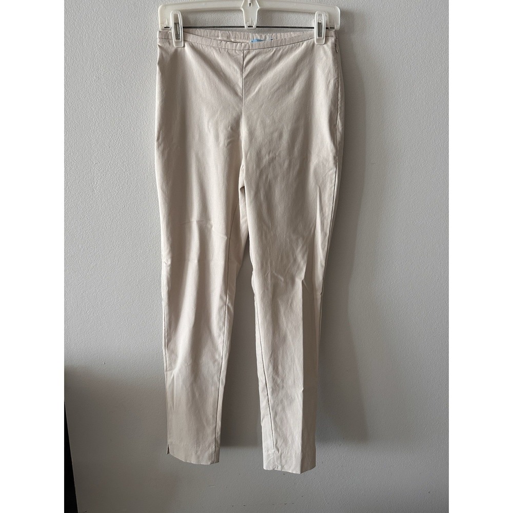 J McLaughlin Pants Women 2 Beige  Stretch Pull On Cropped Capri Everyday Casual